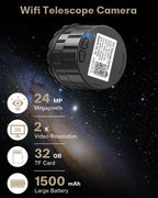 WiFi Telescope Eyepiece Camera for Astronomy - 4MP Electronic Eyepiece Camera for Astrophotography, Planetary and