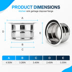 LUBIYACK 2PCS SS Deep Garbage Disposal Flange Fit 3-1/8" Drain Hole