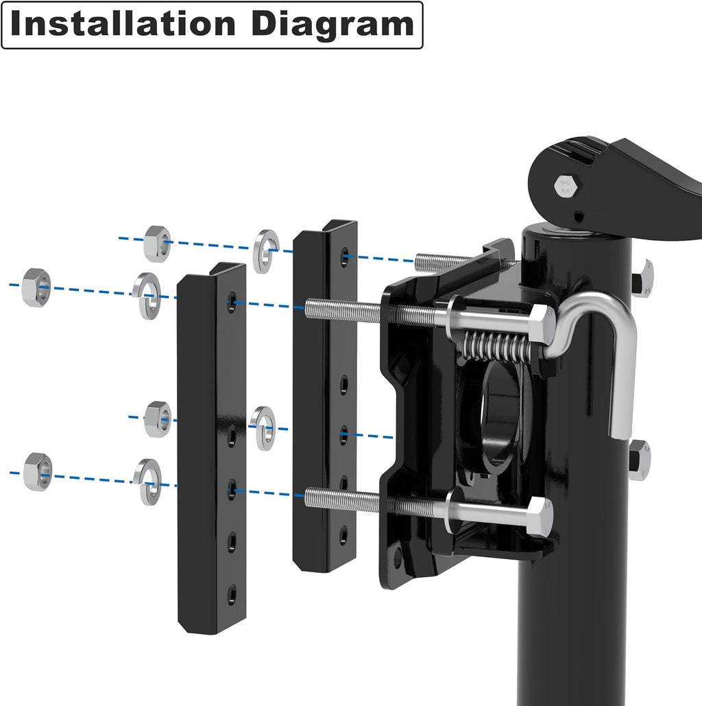 Swivel Bolt-on Trailer Jack, Trailer Jack Stand, 10" Vertical Movement, Mounting Hardware Included, 1000 lbs