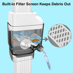 Gutter Downspout Diverter with Built-in Filter Screen,White