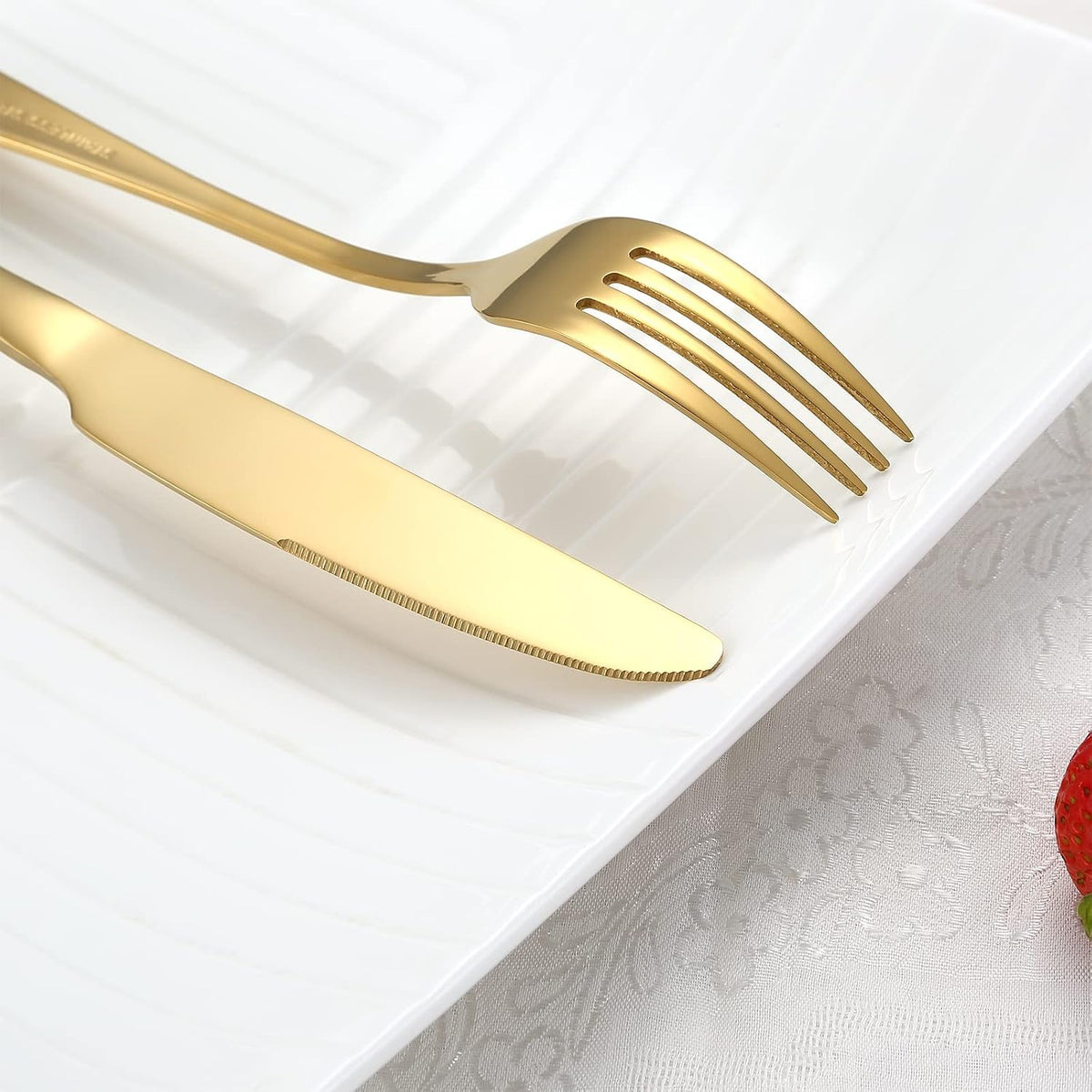 Gold Silverware Set, 40-Piece Flatware Set Service for 8