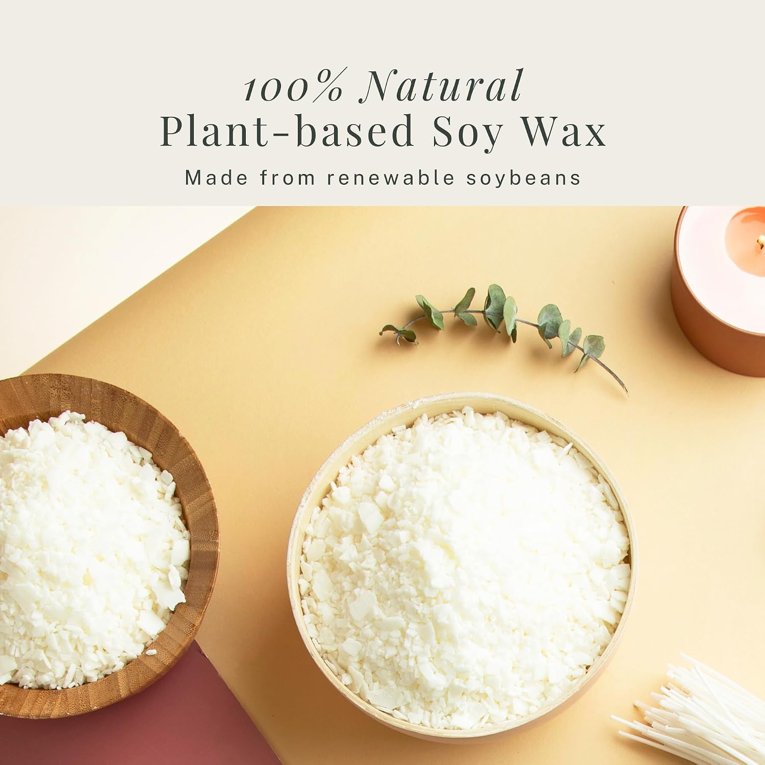 Organic Soy Candle Wax for Candle Making, 10 lbs Natural Candles Making Supplies, Beeswax-Free, Paraffin-Free, Pure