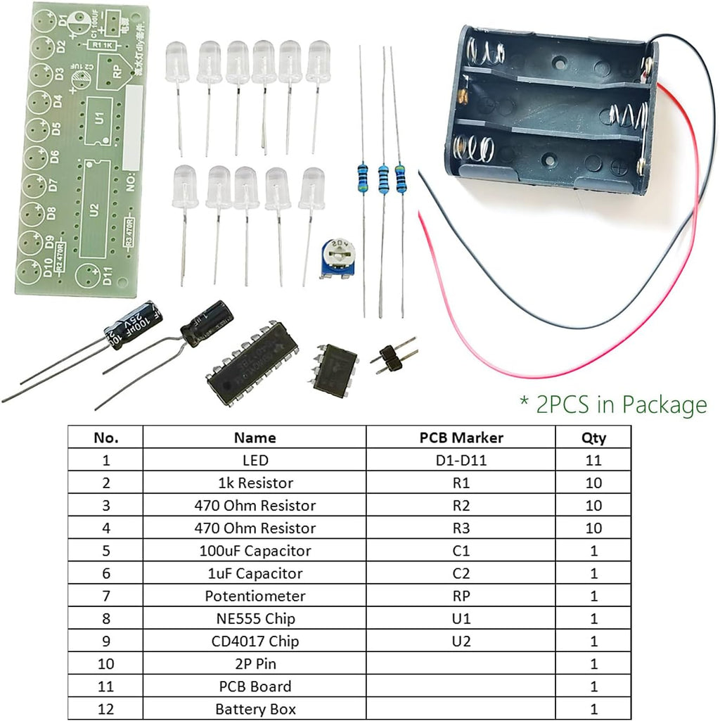 Electronics Soldering Practice Kit NE555 CD4017 LED Chasing Light Soldering Station DIY Electronic Kits
