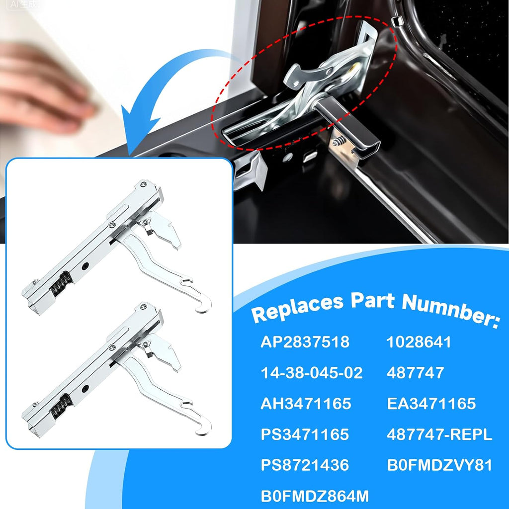 Upgraded 00487747 Oven Door Hinge Kit-2pack Compatible With Thermador Bosch Range/Stove/Oven Hinge Replacement Parts,Reaplce AP2837518 AH3471165, EA3471165, PS3471165 487747 Oven Door Assembly