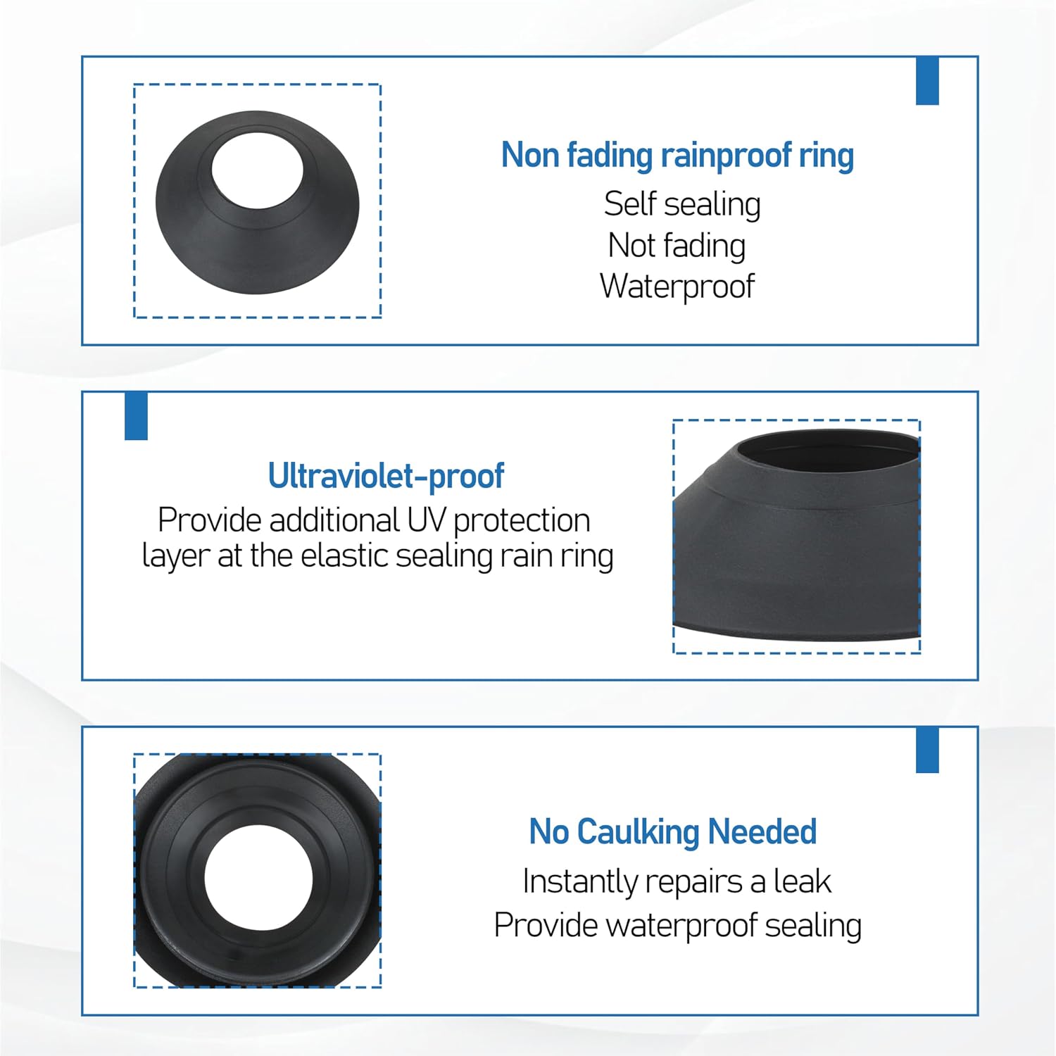 Rain Collars 14136 14137 Roof Vent Boot for No-Calk Roof Flashing