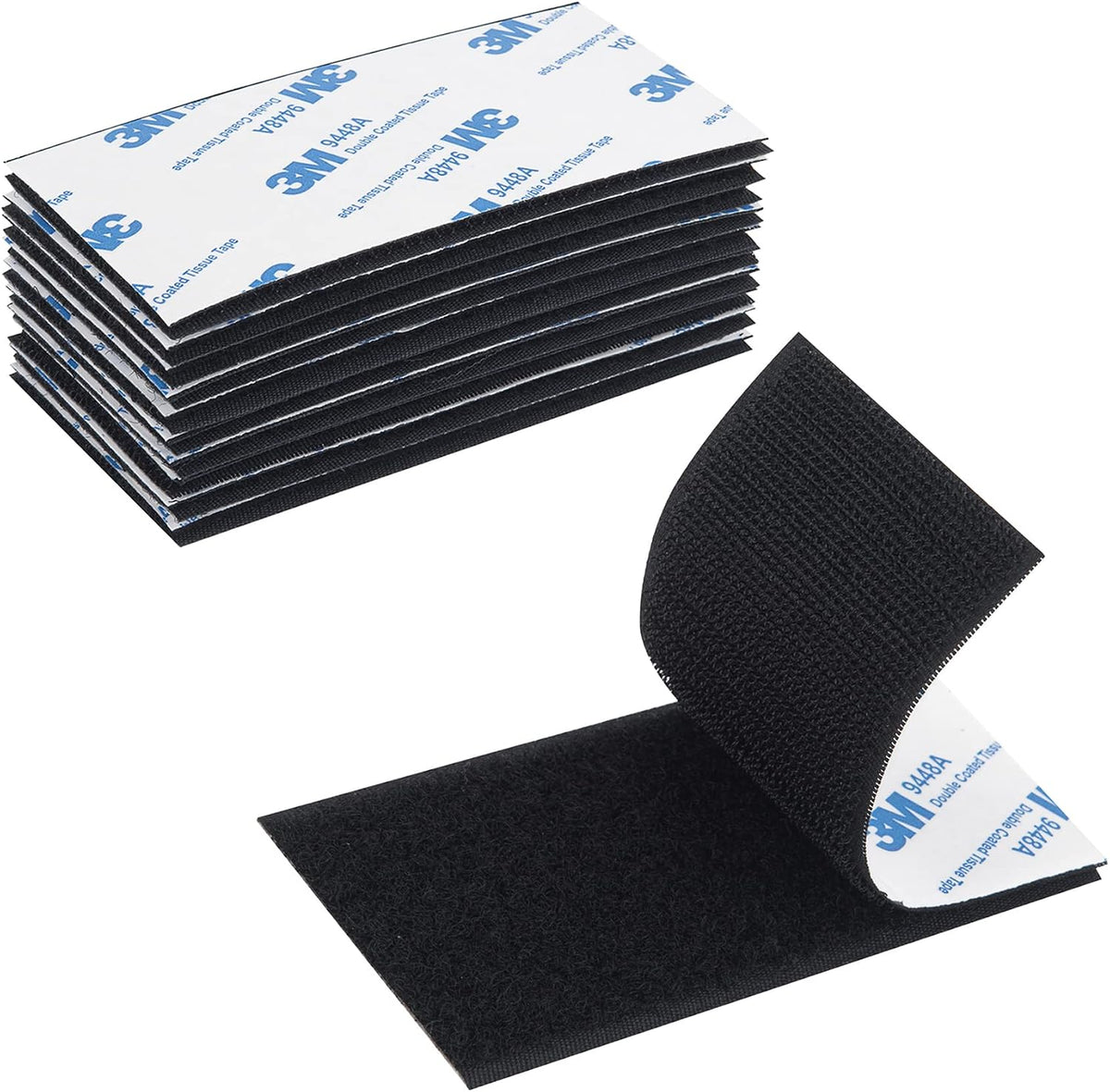 Hook and Loop Tape 2in x 4in 10 Pairs, Slef Adhesive Interlocking Strip, Double Sided Mounting Tape Heavy Duty