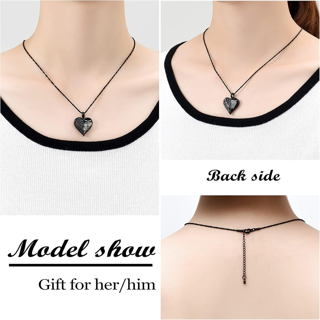 Love Heart Urn Necklace for Ashes Keepsake Memorial Cremation Jewelry Stainless Steel Angel Wing Heart Urn Locket