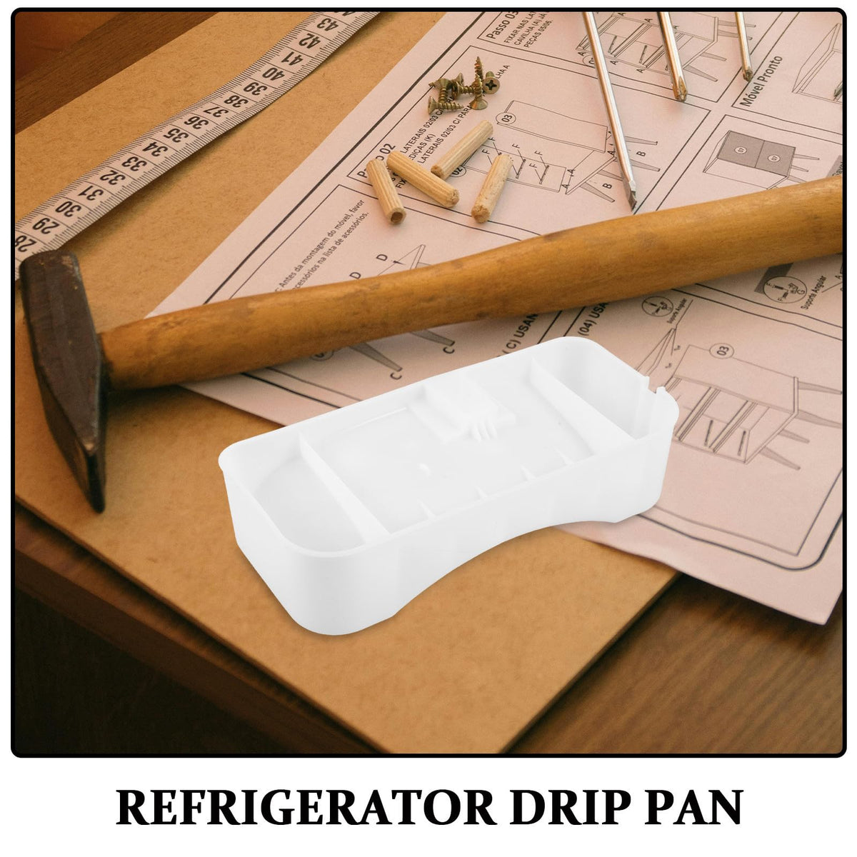 Plastic Refrigerator White Tray Replacement Drip Compressor 9.25 Inch
