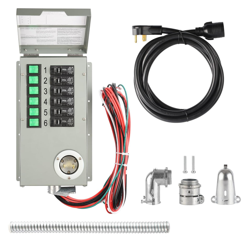 Transfer Switch 6 Circuits 120V 30A Non-Automatic UL Power Transfer Kit(Indoor)