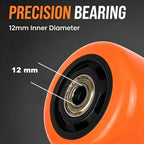 3" Caster Replacement Wheels Heavy Duty Polyurethane 4 Pack Orange