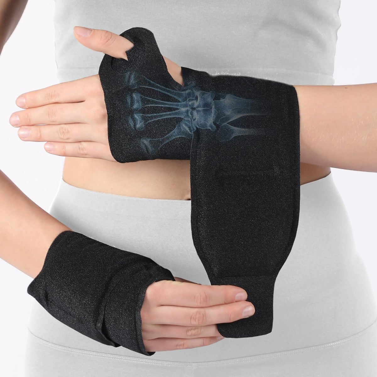 Wrist Ice Pack Wrap - 2 Pack Reusable Hot Cold Therapy Wrist Ice Pack for Carpal Tunnel Relief, Adjustable Wrist Ice
