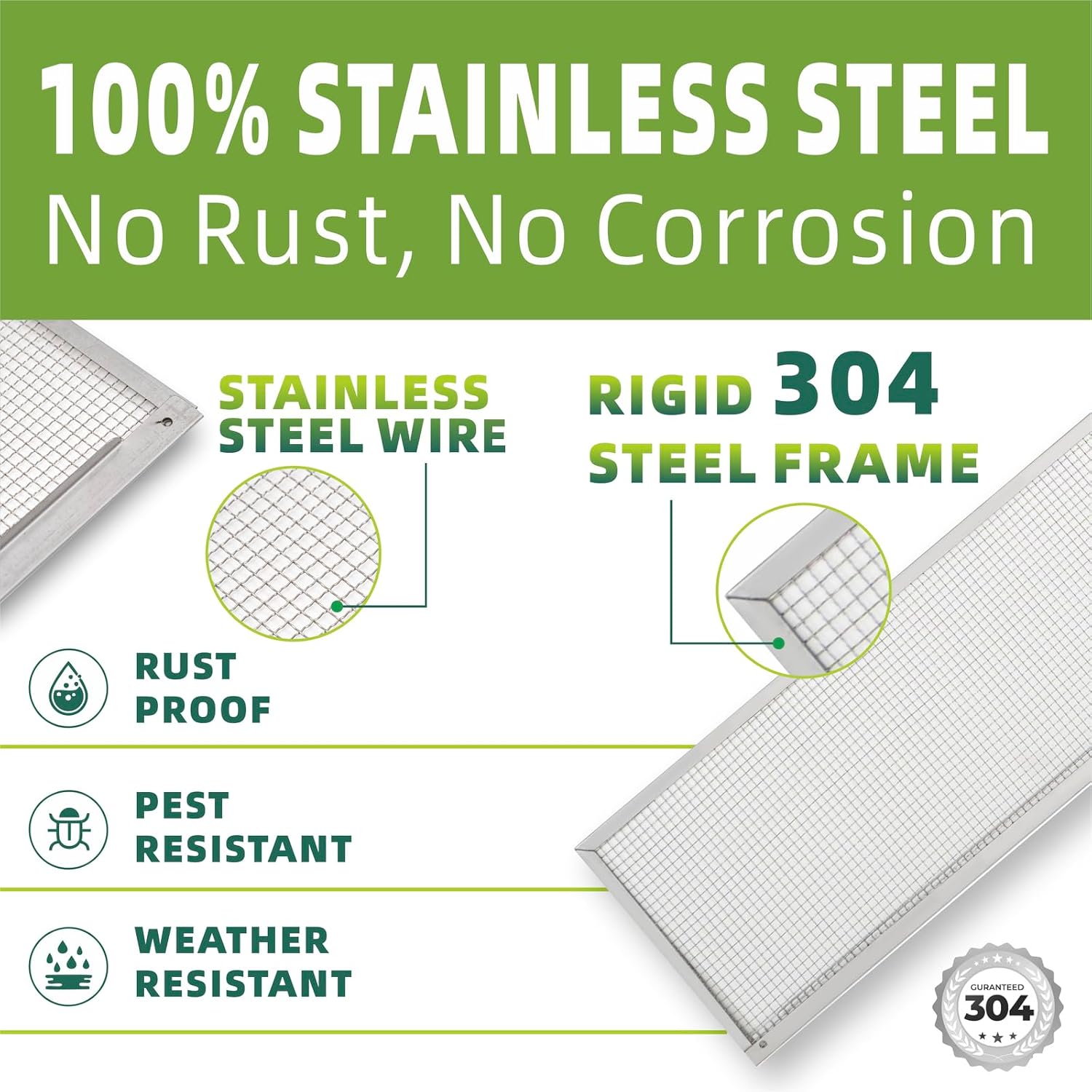5 Inch Gutter Guard, 100% Stainless Steel High-Flow Leaf Screen