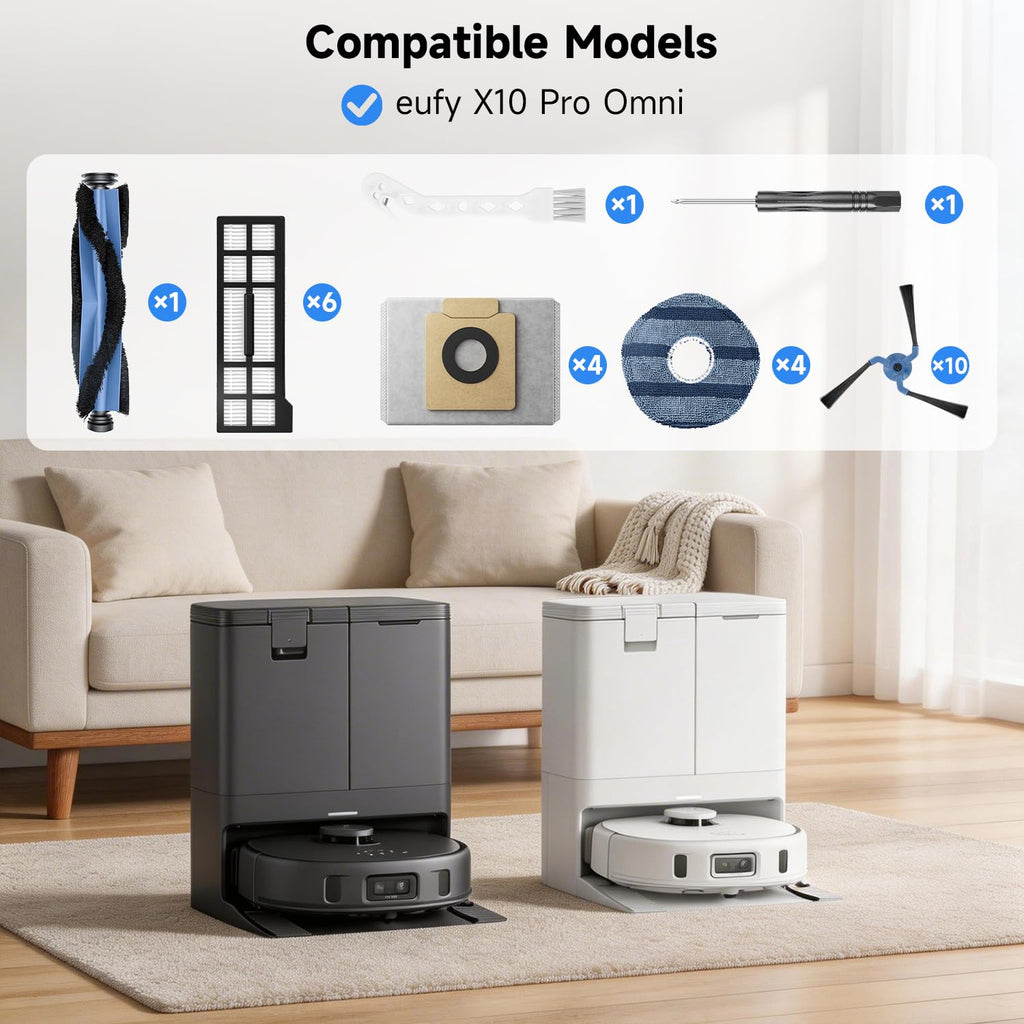 MYUAKO 27Pcs Replacement Parts Kit for Eufy X10 Pro Omni Robot Vacuum