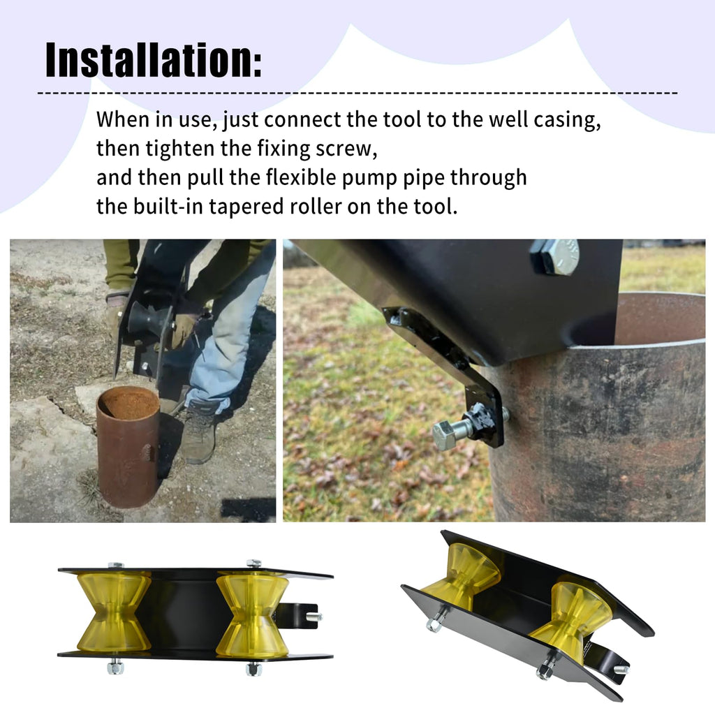 Water Well Pump Pulling Tool and Cable Rollers.Comes with Extra Horn Screw