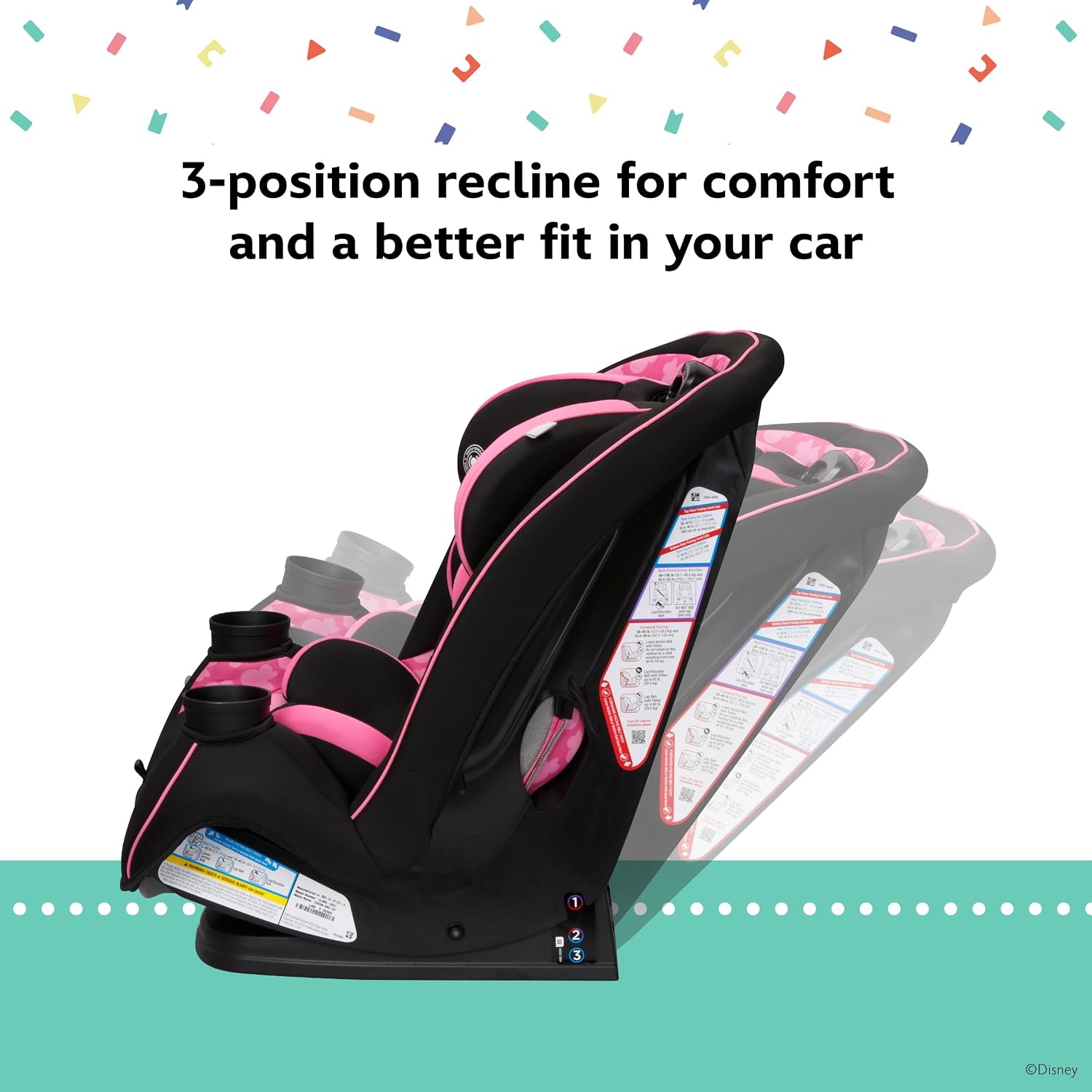 Baby Grow and Go All-in-One Convertible Car Seat, Infant to Toddler Carseat, Mickey Sprinkle