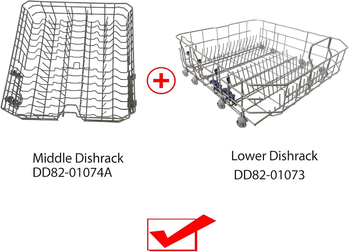 Upgraded Samsung Dishwasher DD82-01073A Lower Rack Assembly Replacement for Samsung Dishwasher Dishrack Modle DW80R5061/DW80R5060/DW80K7050UG /DW80K5050US Series