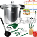 24 Quart Pressure Canner with Gauge & 9-Piece Canning Supplies Starter Kit – Extra Large Aluminum Pressure Cooker for