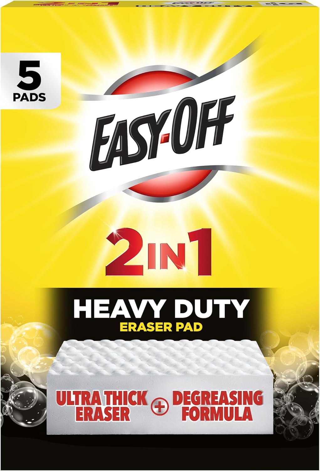 Easy Off Heavy Duty Degreaser Cleaner, 2-in-1 Cleaning Pads, 5ct