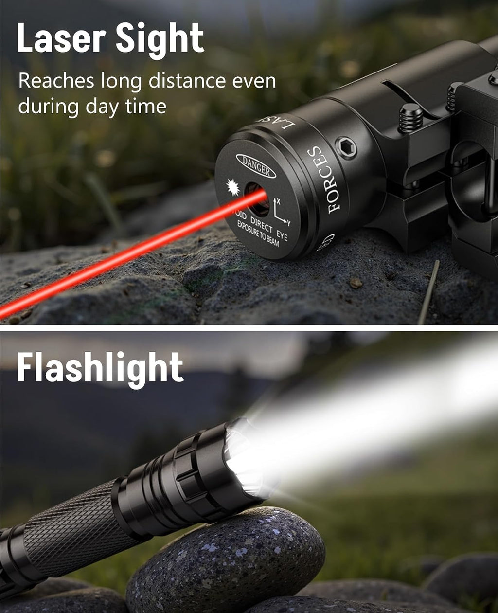 6-24x50 AO Rifle Scope Combo, Dual Illuminated Scope Optics with Holographic Red & Green Dot Sight, IIIA/2MW Laser