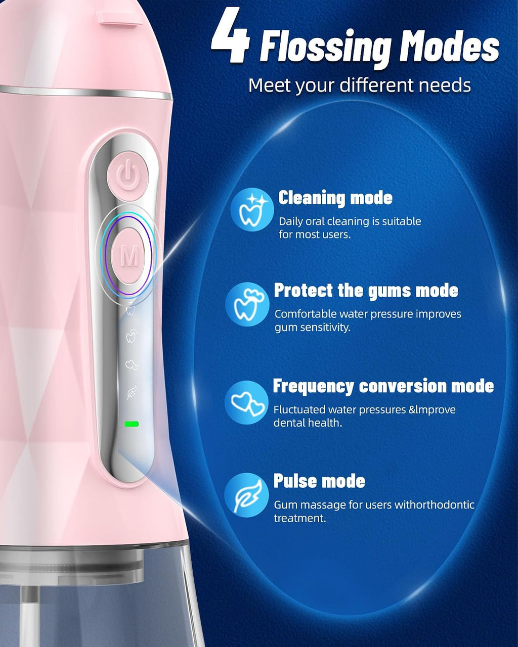 Water Flosser and Electric Toothbrush Combo,2-1 Oral Clean Kit, 5-Speed Sonic Electric Toothbrush & 4-Speed Portable