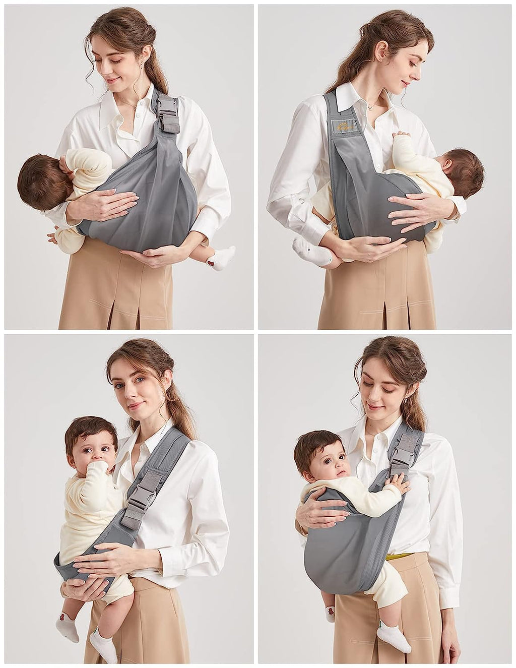 Baby Sling Carrier Pure Cotton Ergonomic Adjustable Breathable | Ergonomic M-Position, Quick 10-Sec On/Off