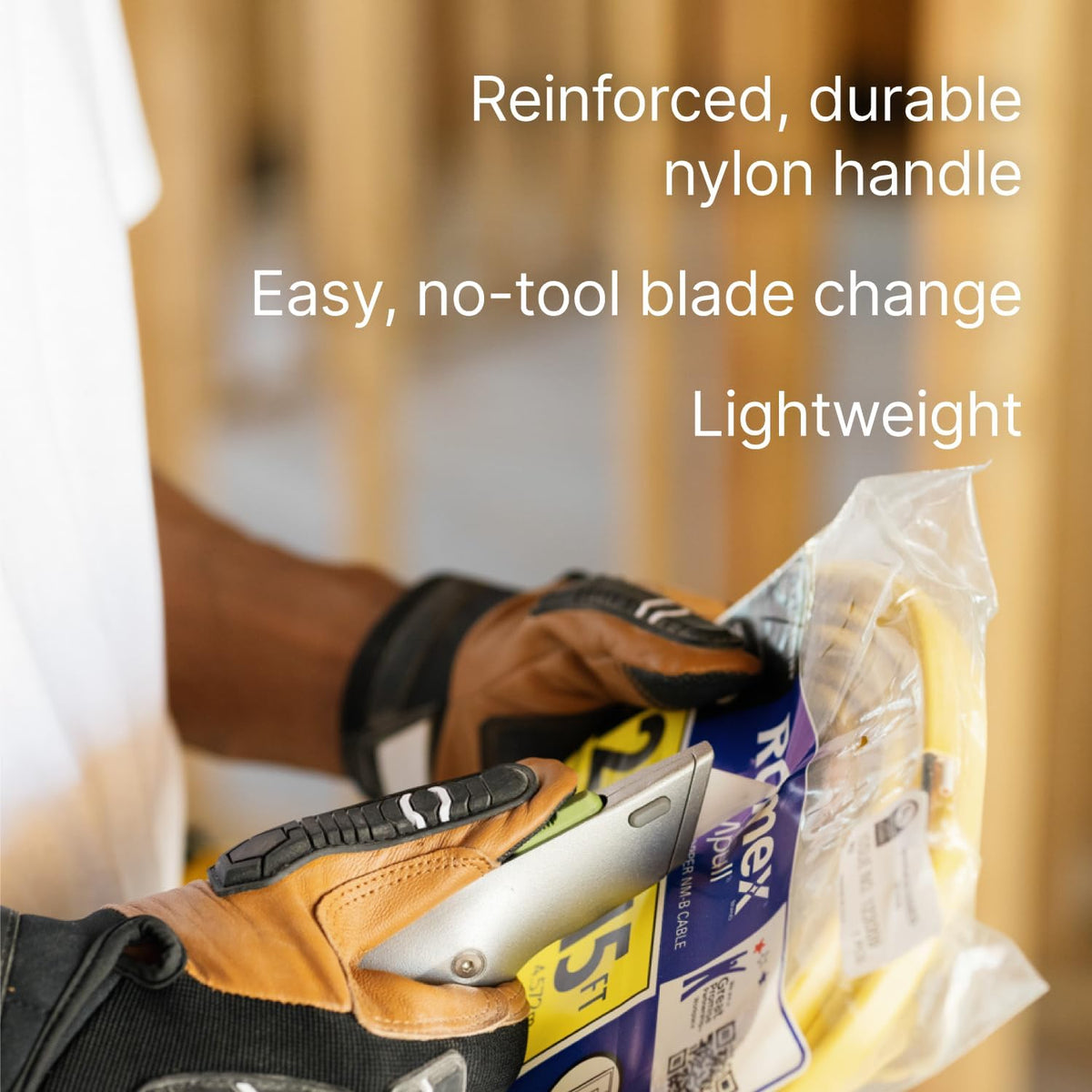 Metal-Handle Utility Knife, Finger Friendly Ceramic Blade, Auto Retracts for Safety, Heavy Metal Handle, Comfortable