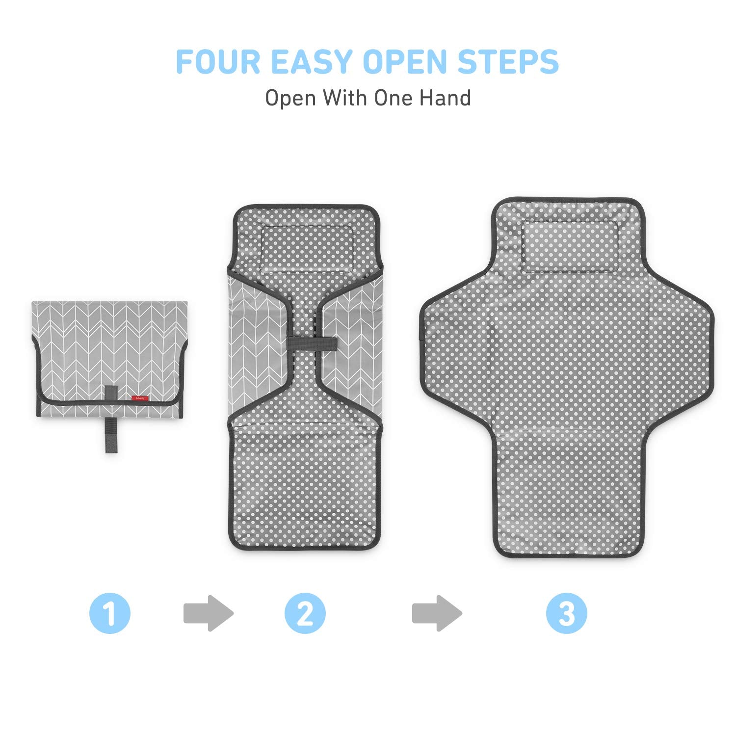 Portable Changing Pad for Baby, Waterproof Travel Changing Pads for Moms, Dads, with Built-in Pillow, Excellent Baby