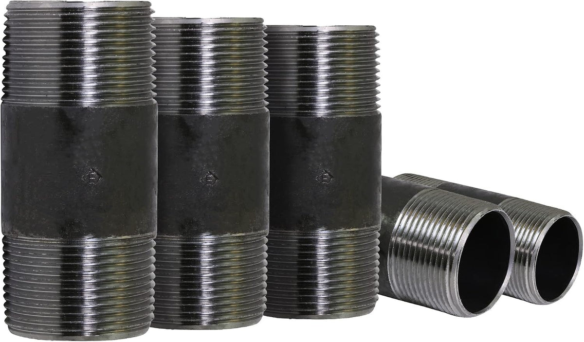 Everflow Supplies NPBL2055-5 Black Nipple Pipe