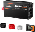 2000W Pure Sine Wave Power Inverter, 12V DC to 120V AC for Off-Grid | 4000W Surge Power, LCD Remote Control with 4 AC