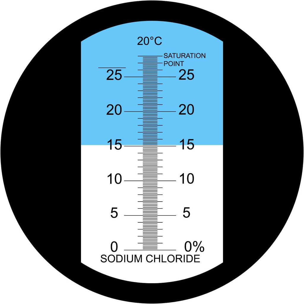 0-28% Salinity Refractometer ATC, Sodium Chloride (NaCl) Salt Level Meter Tester, Test Kit for Sea Water Brine