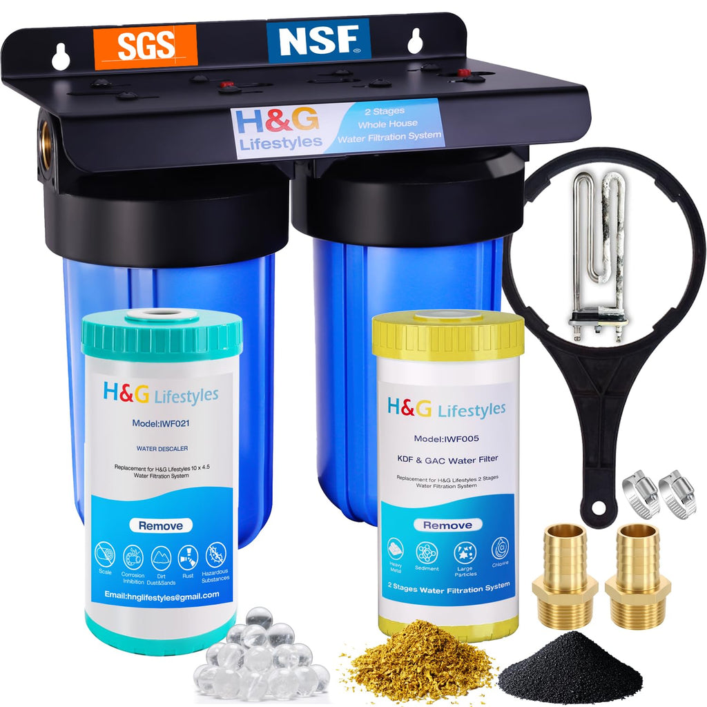 Whole House Sediment Filter & Water Descaler for Hard Water