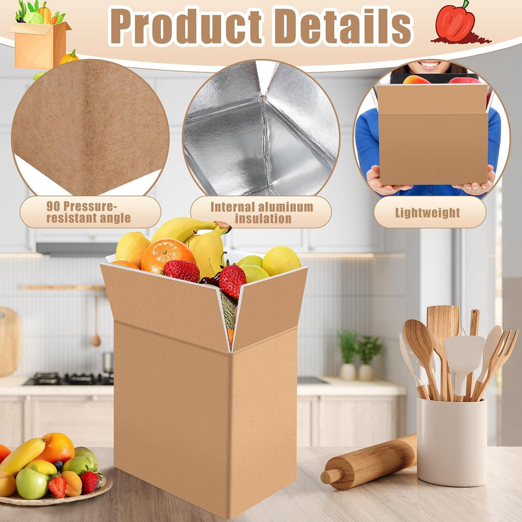 10 Pack Insulated Shipping Boxes, 9 x 5 x 6 In