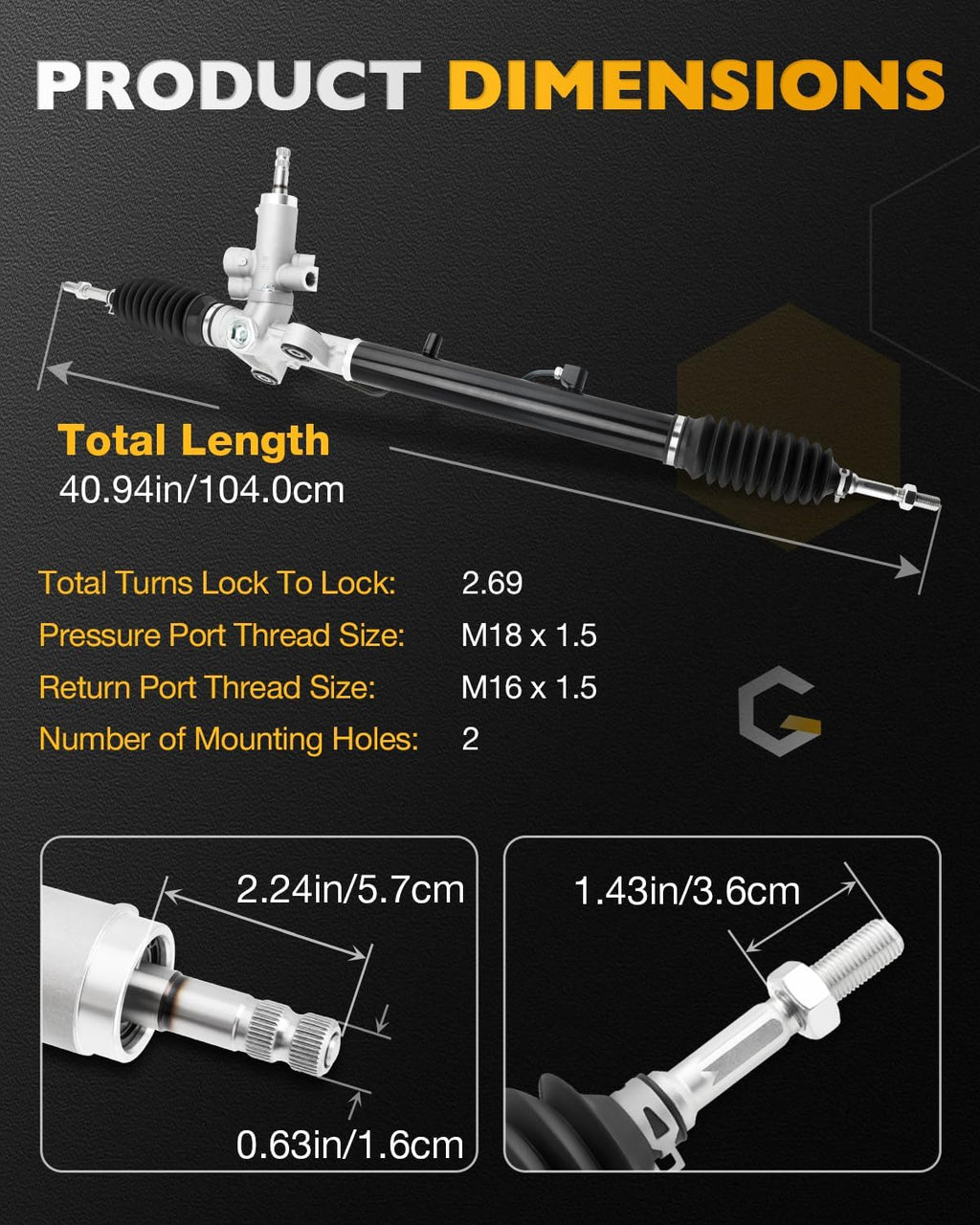 Hydraulic Power Steering Rack and Pinion, Fit for 06-10 Honda Civic 1.8 L