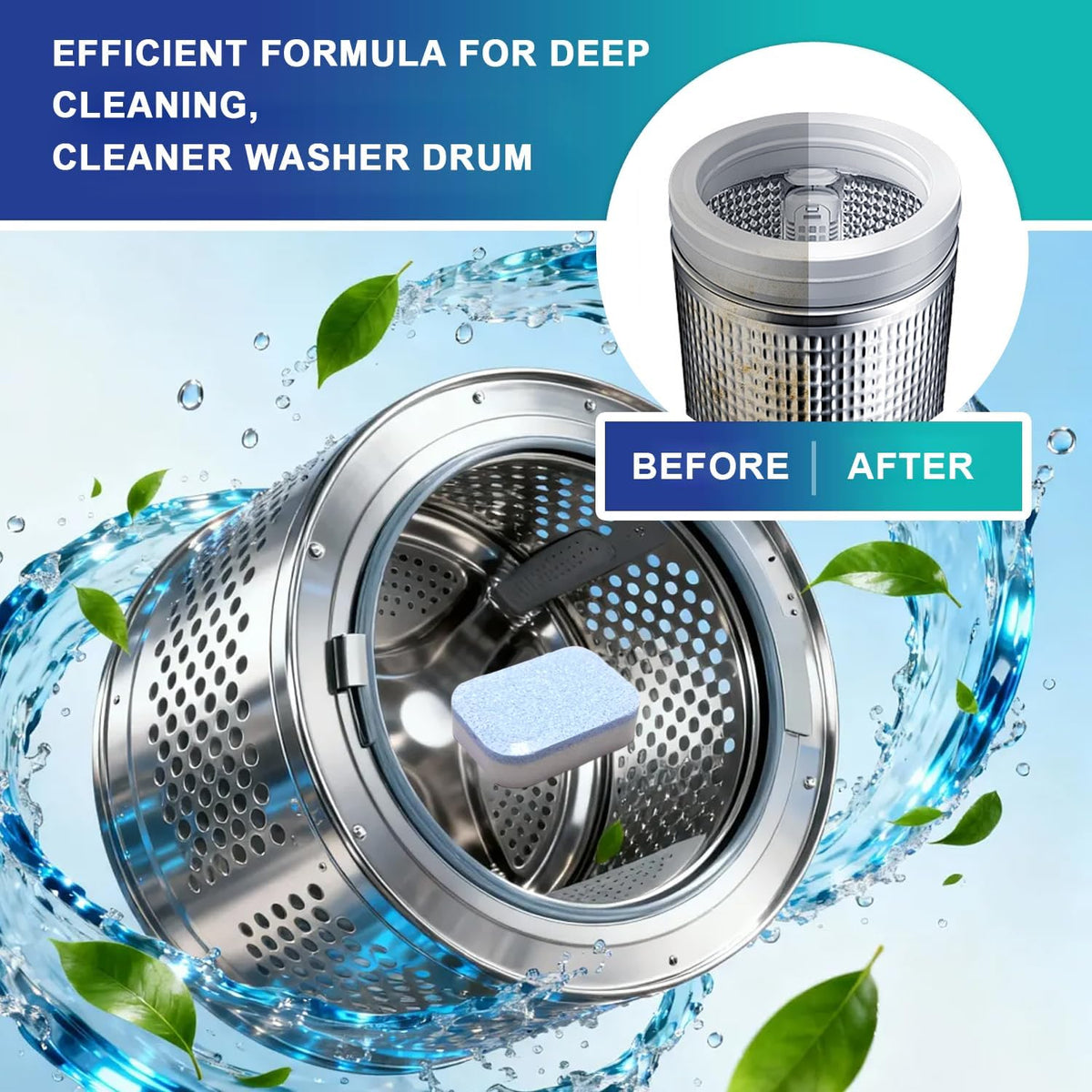 Washing Machine Cleaner Tablets 24 Pack – Deep Cleaning Descaler