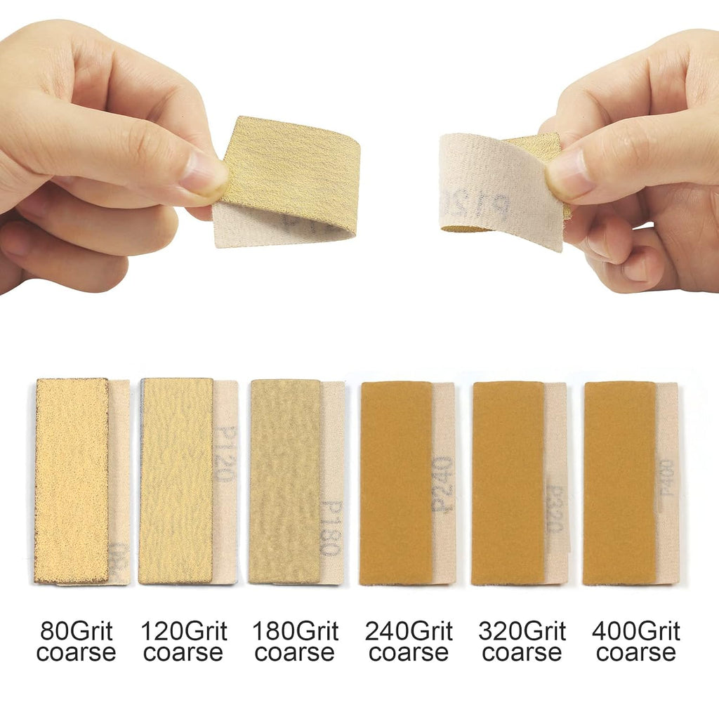 Sand Paper Sanding Block, 70Pcs Sandpaper Assortment, for Crafts | 3.5" x 1" Micro Detail Sander