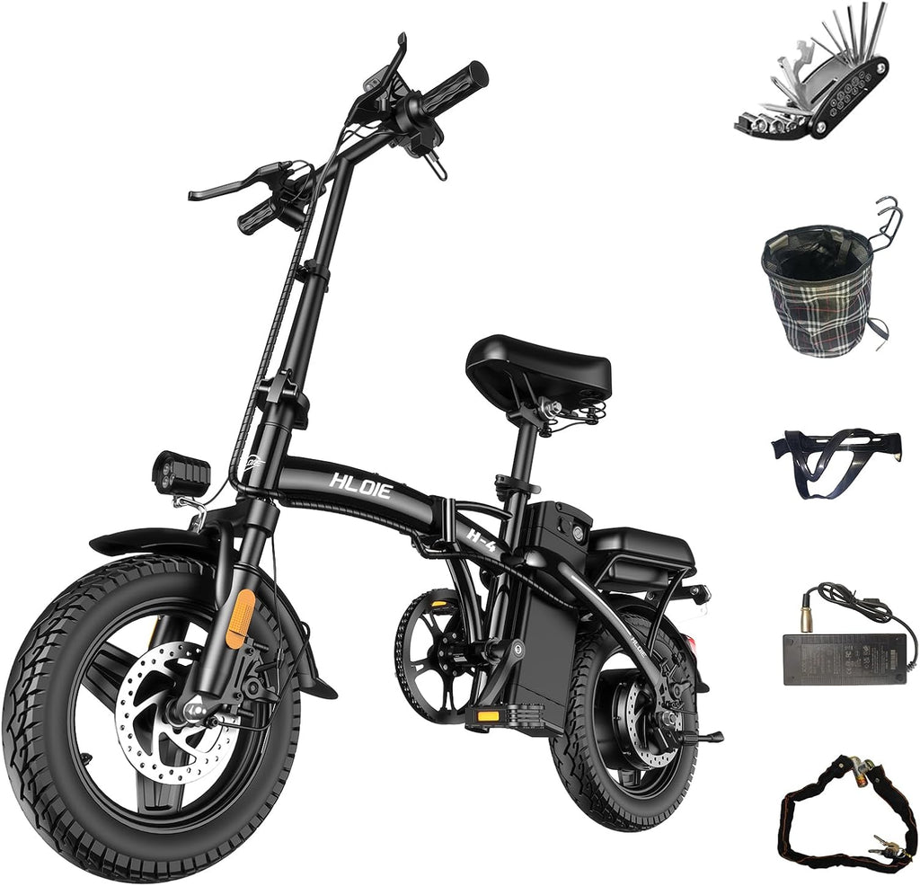 Folding Electric Bike for Adults, Peak 750W Motor,20MPH Max Speed Foldable Electric Bicycles,14" Ebike, 48V12AH