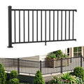 36 in H. x 6 ft W. Aluminum Deck Railing Kit with Post, Matte Black