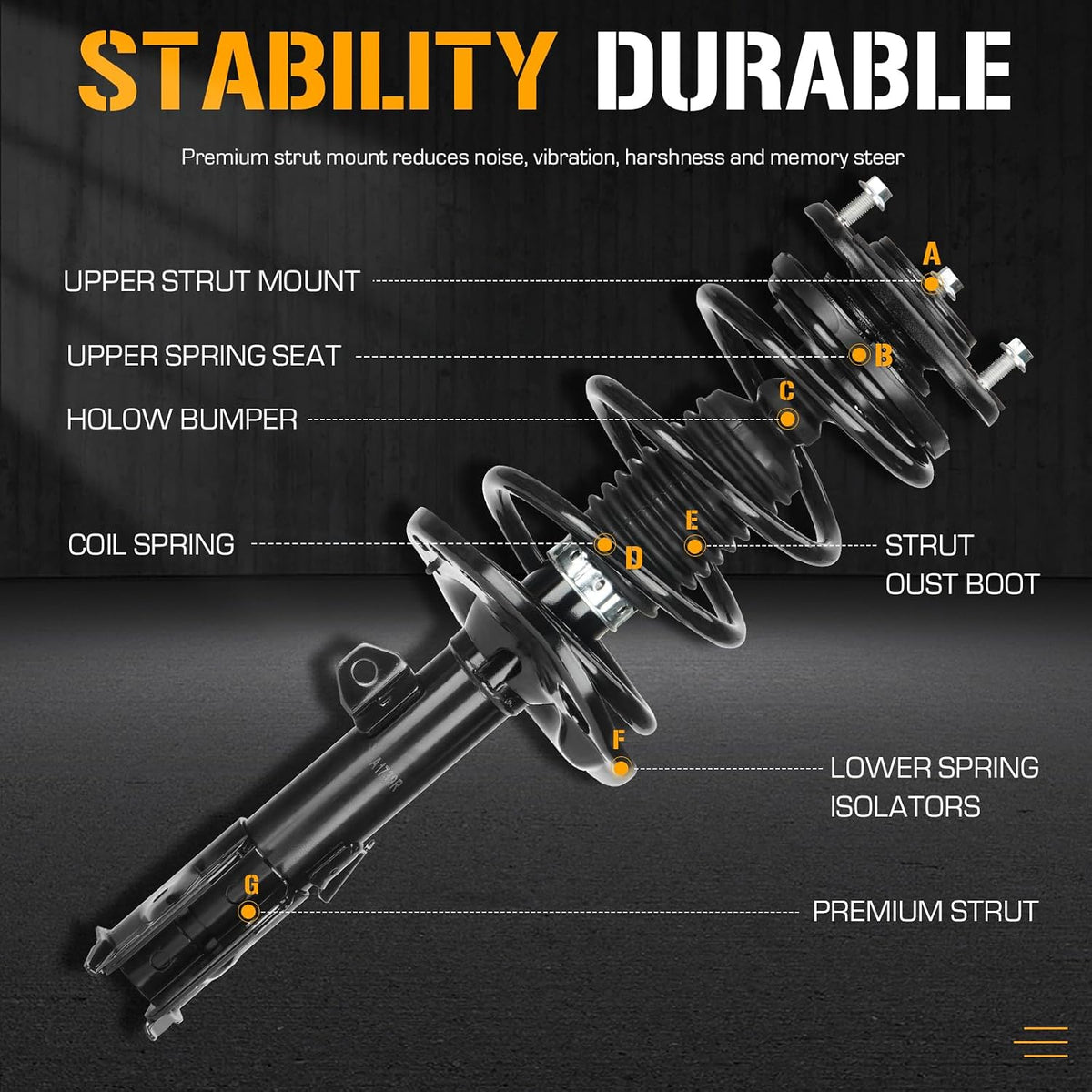 Front Struts Assembly Fit for Toyota Corolla 1.8L 2014-2019