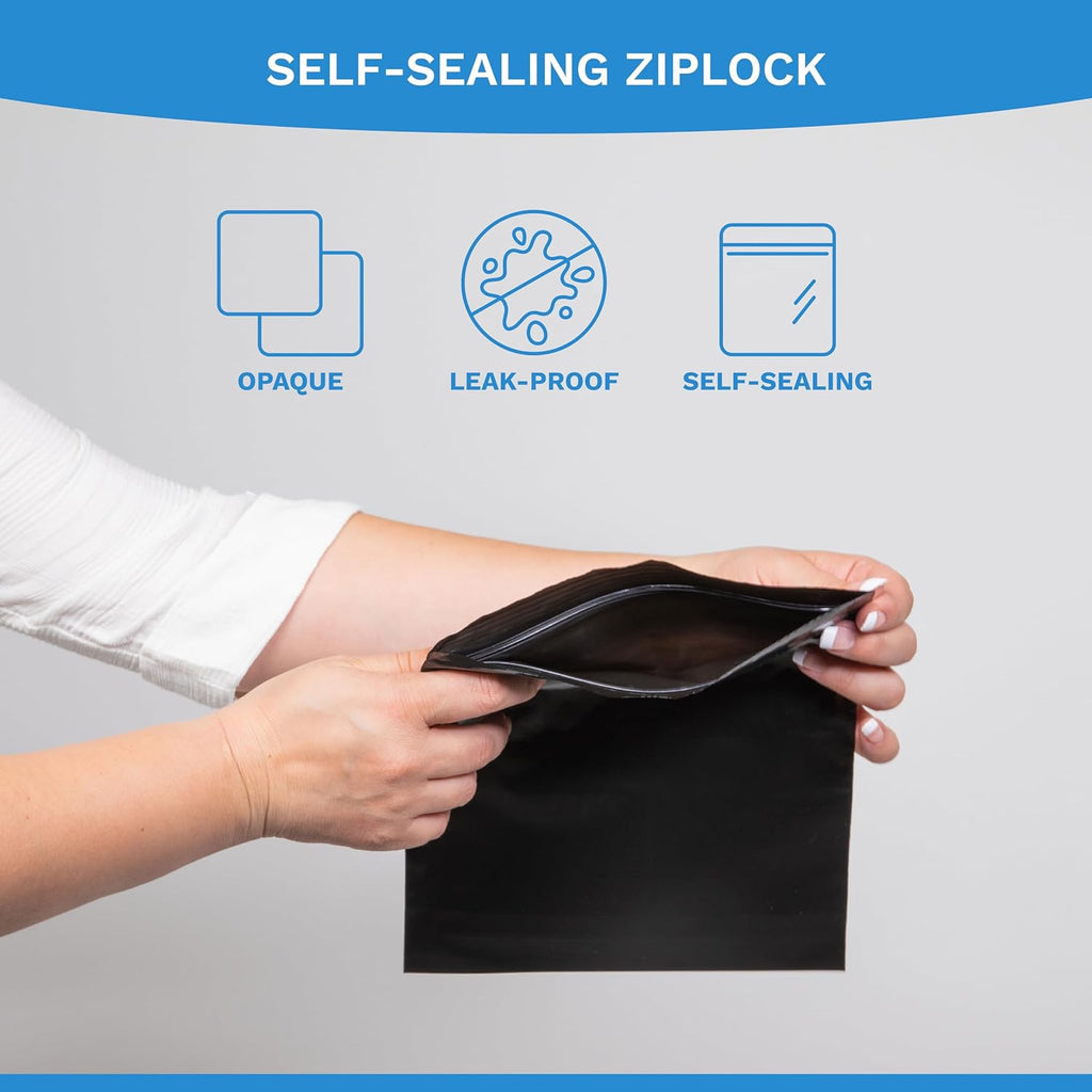 8x8 Ostomy Pouch Disposable Bags/Zip Seal Closure, Prevents and Locks in Odors, Mess-Free / 8"x8" by Caregenics (60