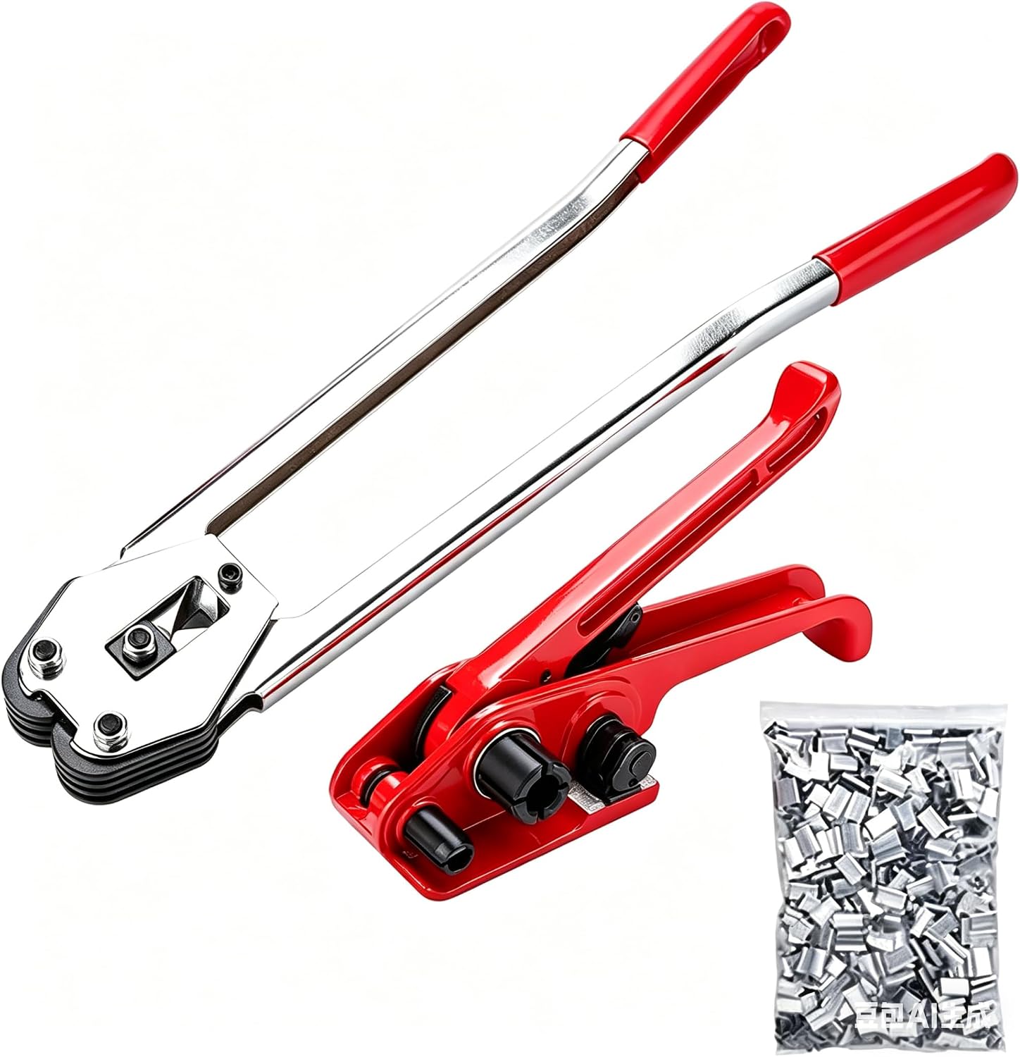Binding Tool Kit for Strapping with 200 Strapping Seals | Poly Strapping Tensioner Cutter & Sealer Manual Banding