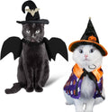 Halloween Pet Costumes Cat Wizard Costume Dog Funny Wizard Clothes Cat Bat Wings Wizard Hat Cute Pumpkin Cloak