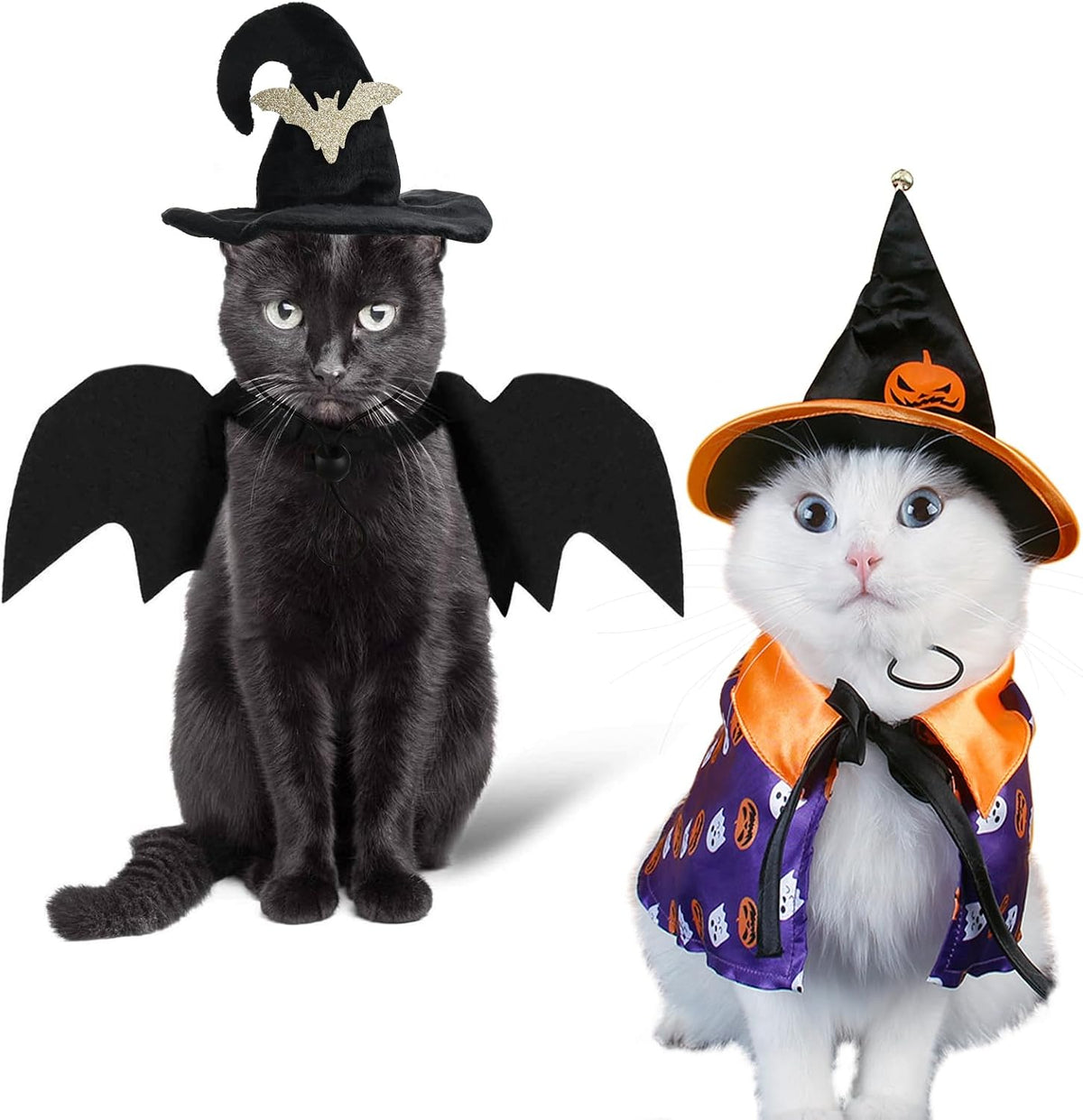 Halloween Pet Costumes Cat Wizard Costume Dog Funny Wizard Clothes Cat Bat Wings Wizard Hat Cute Pumpkin Cloak