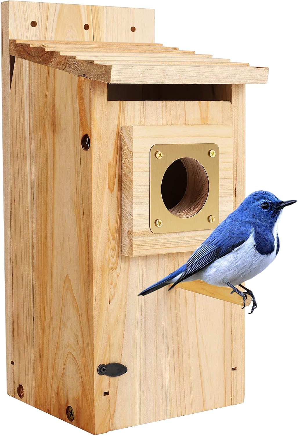 Bird Houses for Outside, Thicken Wooden Bird House with Copper Guard