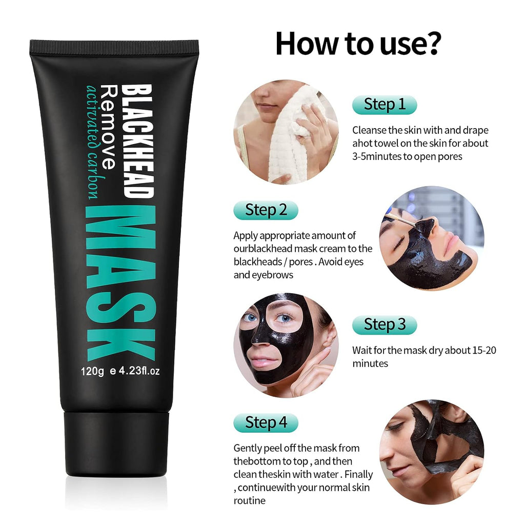 Peel Off Face Mask Blackhead Whiteheads Remover Masks Activated Charcoal Black Mask Purifying Peeling Facial Mask for
