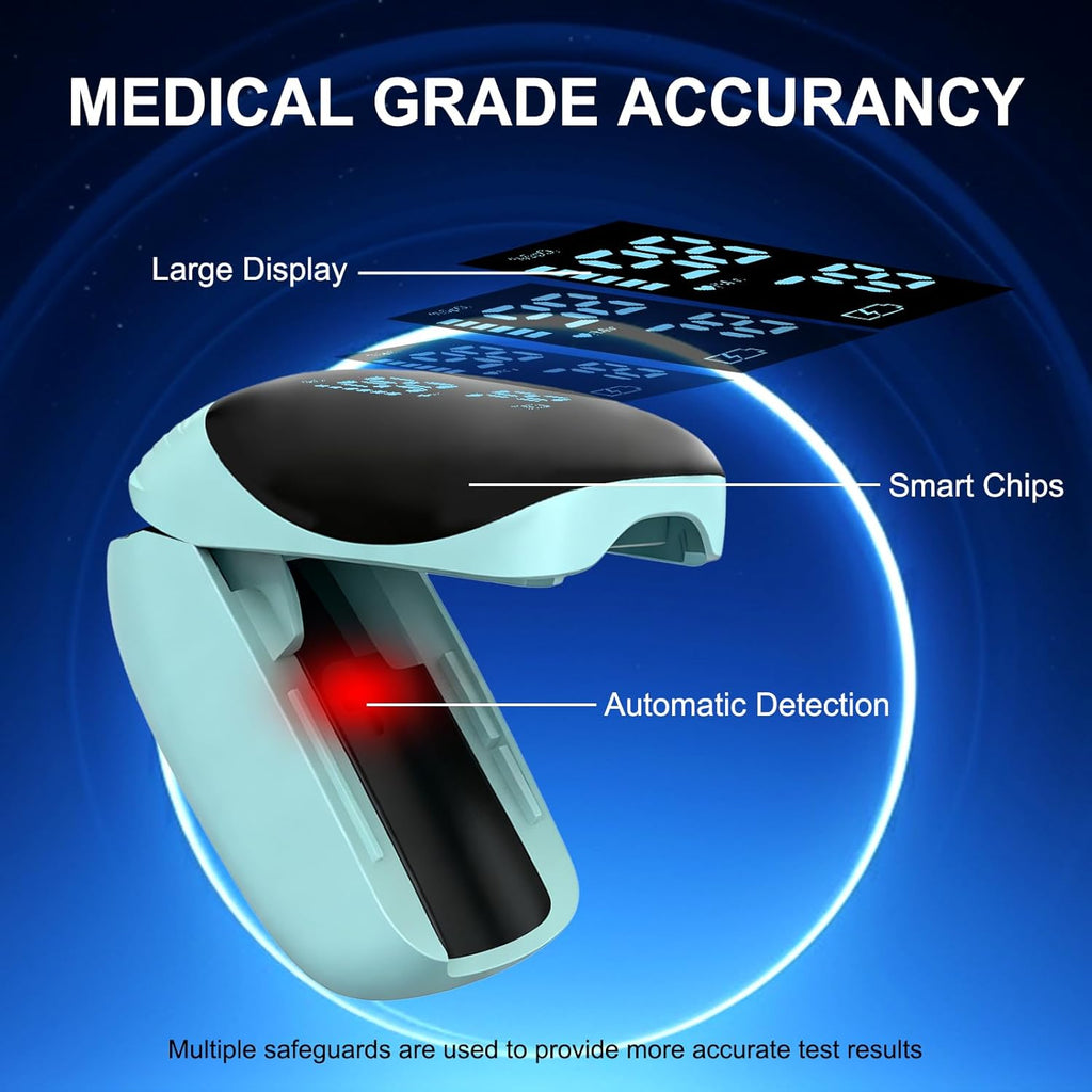 Fingertip Pulse Oximeter, Portable Rechargeable Oximeter Instant SpO2 & Accurate Heart Rate Reading for Adults