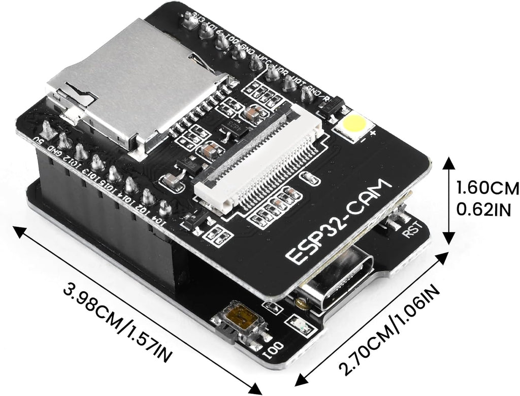 2Pcs ESP32-CAM-MB Development Board Type-C to Serial Port CH340G ESP32 Board with 2MP OV2640 Camera Module 8MB PSRAM Dual Module