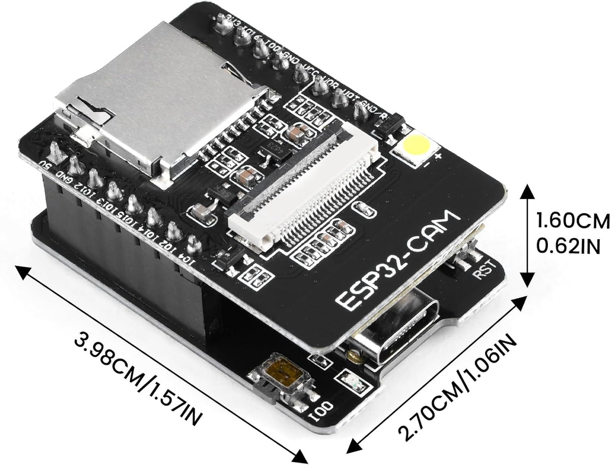 2Pcs ESP32-CAM-MB Development Board Type-C to Serial Port CH340G ESP32 Board with 2MP OV2640 Camera Module 8MB PSRAM Dual Module