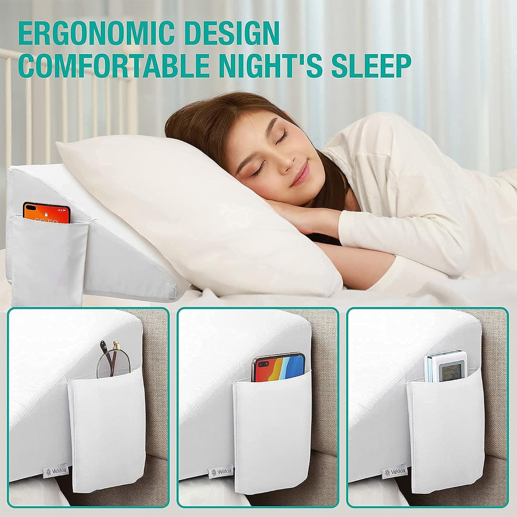 King Bed Wedge Pillow for Headboard Gap/Bed Gap Filler/Mattress Wedge to Fill 0-6" Gap Between Headboard and Mattress