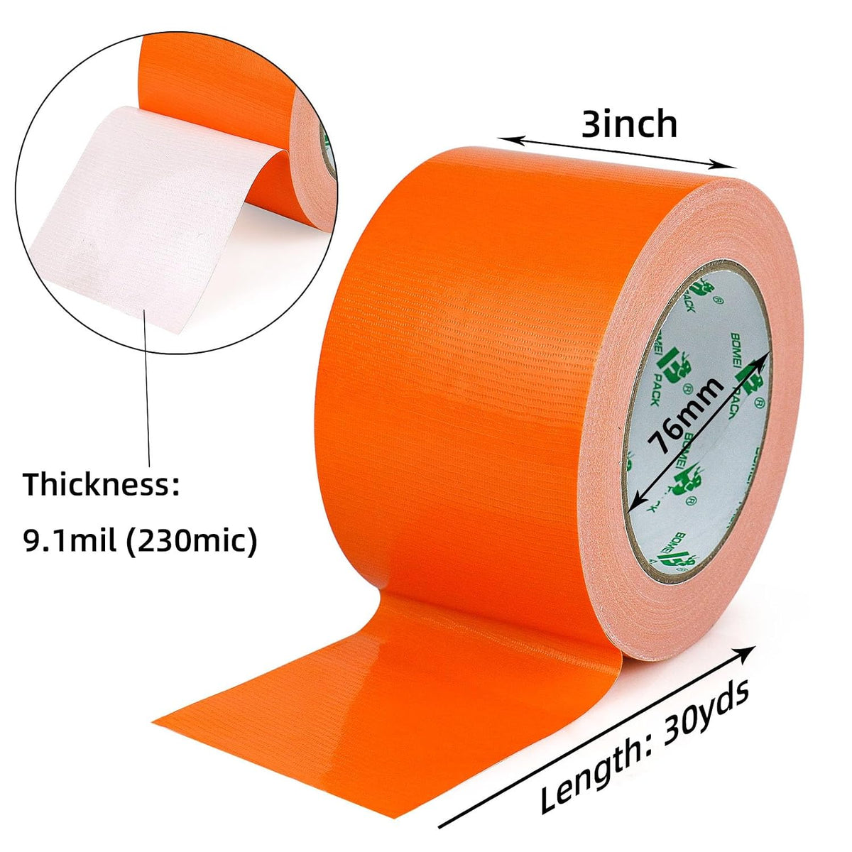 Orange Duct Tape, Heavy Duty Strong Industrial 3inch x 30yds