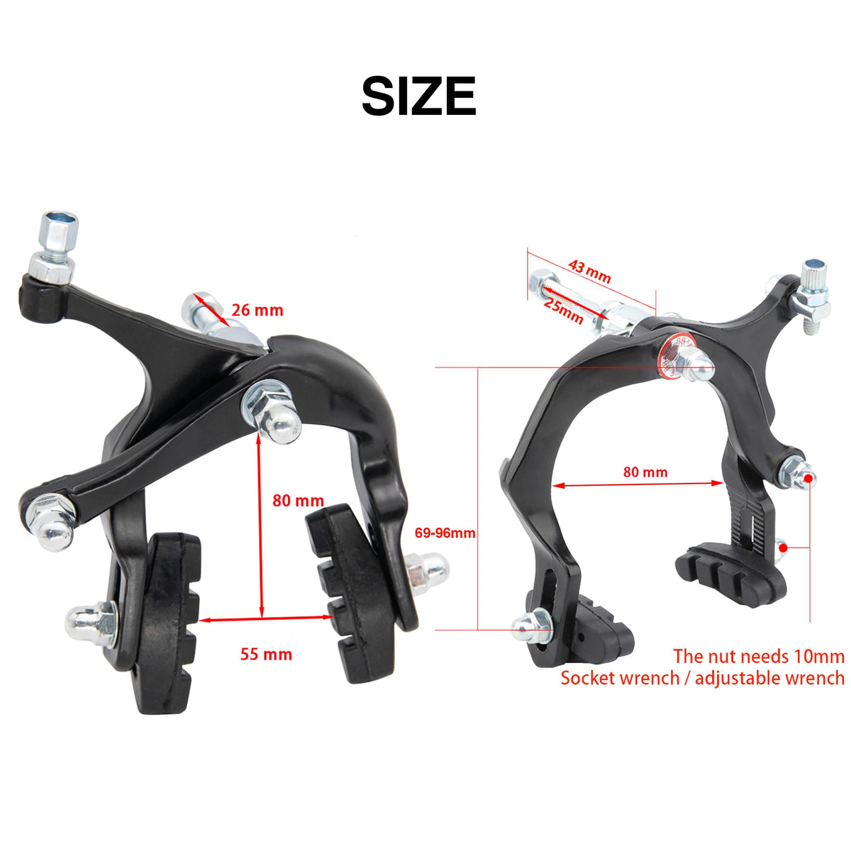 Bike Brakes Calipers Set,Side Pull Brake Set
